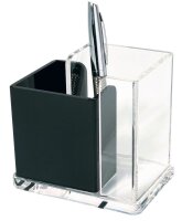 WEDO Stiftehalter Exklusiv glasklar/schwarz Acryl 2...