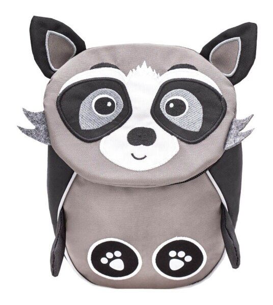 BELMIL® Kindergartenrucksack Mini Animals Raccoon Kunstfaser grau/schwarz