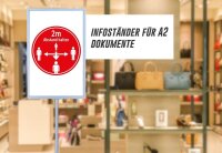LMG Infoständer silber DIN A2 2 Fächer 55,0 cm 156,0 - 240,0 cm, 1 St.