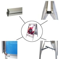 LMG Kundenstopper silber DIN A1 2 Fächer 63,0 x 75,0 x 105,0 cm, 1 St.