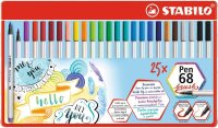 STABILO Pen 68 brush Brush-Pens farbsortiert, 25 St.