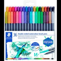 STAEDTLER 3001 Brush-Pens farbsortiert, 36 St.