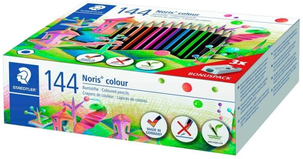 STAEDTLER Noris® colour 185 Buntstifte farbsortiert, 144 St.