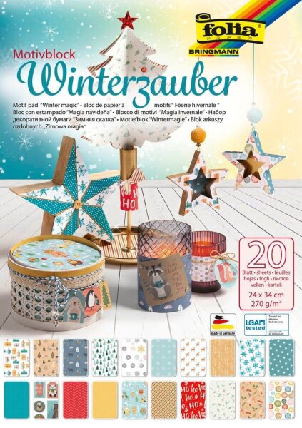folia Motivblock Winterzauber farbsortiert 270 g/qm 1 Block