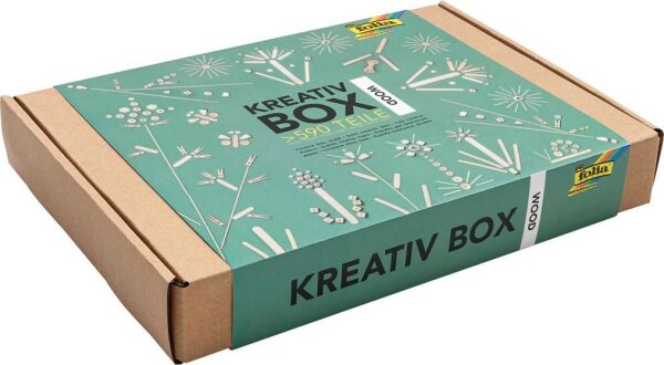 folia Bastelset Kreativbox Wood 590-tlg. mehrfarbig