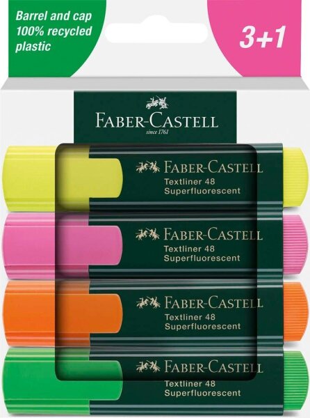 FABER-CASTELL 48 Textmarker farbsortiert, 4 St.  ( 254844 )