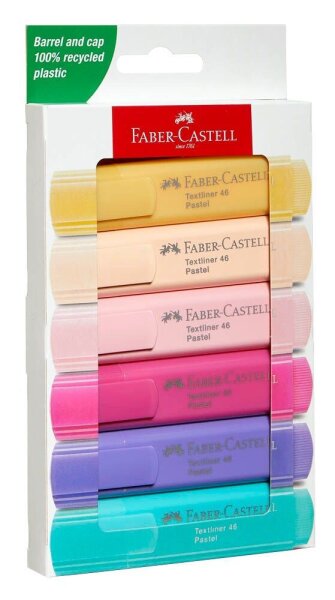 FABER-CASTELL TL 46 Pastell Textmarker farbsortiert, 6 St.
