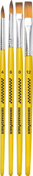 EBERHARD FABER Pinsel-Set Größe 4, 6, 8, 12, 4-teilig