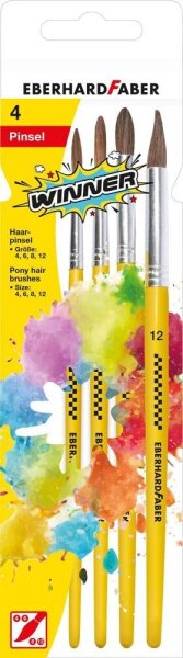 EBERHARD FABER Pinsel-Set Größe 4, 6, 8, 12, 4-teilig