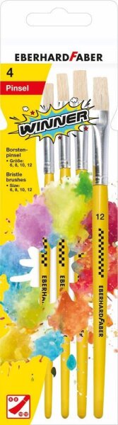 EBERHARD FABER Pinsel-Set Größe 6, 8, 10, 12, 4-teilig