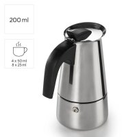 xavax® Espressokocher silber, 4 Tassen