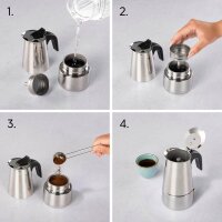 xavax® Espressokocher silber, 4 Tassen