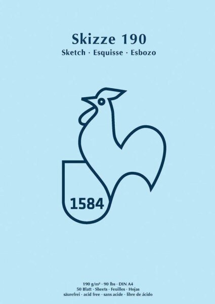 HAHNEMÜHLE Skizzenblock Skizze 190 DIN A4, 1 Block