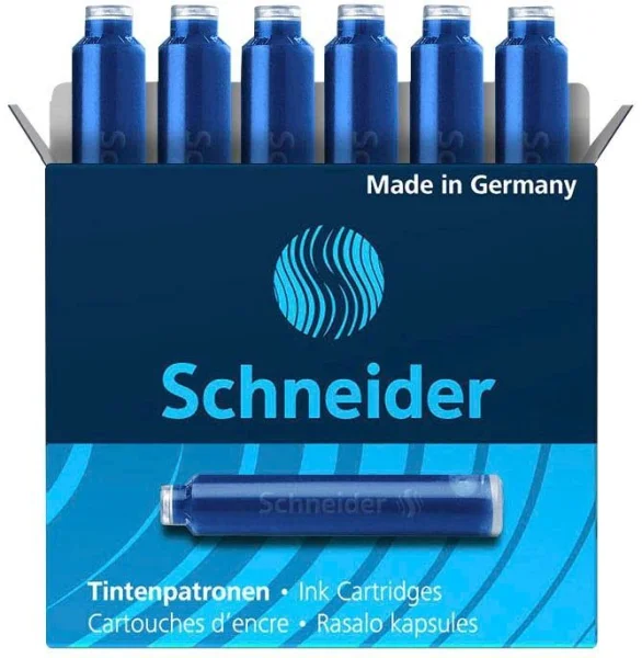 Schneider Tintenpatronen für Füller blau, 6 St.