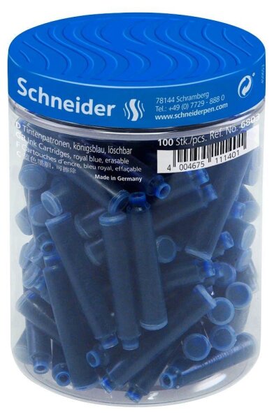 Schneider Tintenpatronen für Füller blau, 100 St.