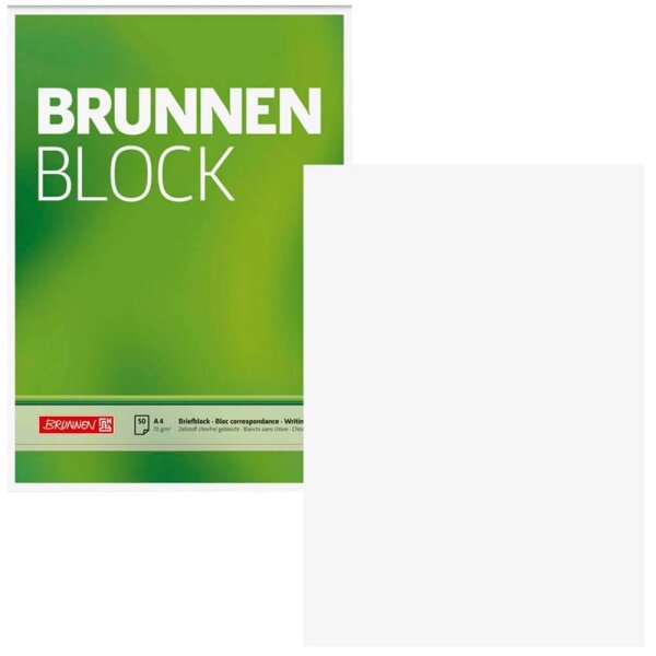 BRUNNEN Briefblock DIN A4 blanko, 1 Block