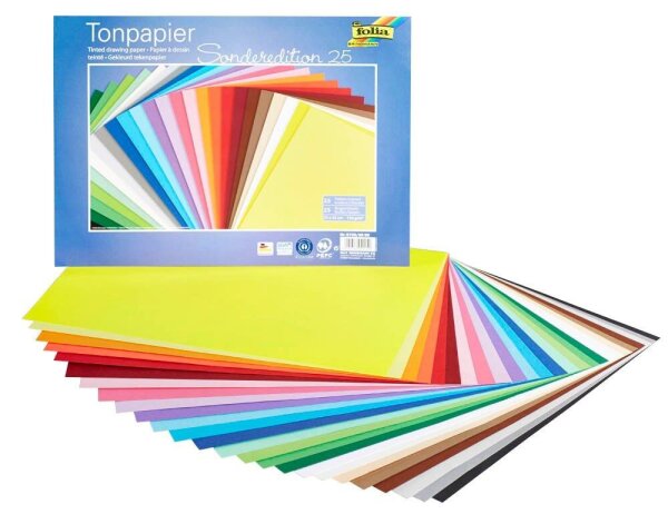 folia Tonpapier Sonderedition 25 farbsortiert 130 g/qm 25 Blatt