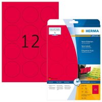 HERMA Etiketten 5156 rot 60,0 x 60,0 mm, 20 Blatt