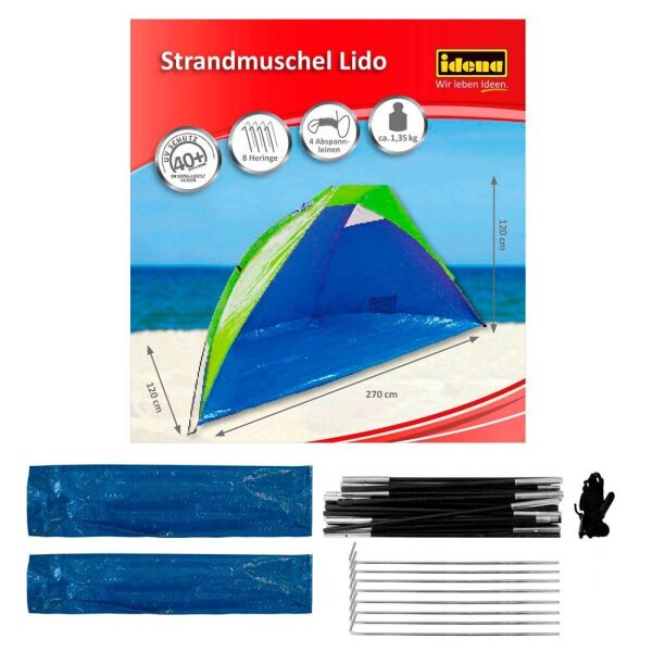 Idena Strandmuschel Lido, schwarz Kunstfaser, Kunststoff
