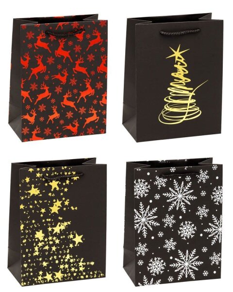 TSI Geschenktüten PREMIUM Weihnachten Motiv sortiert 18,0 x 23,0 cm, 12 St.