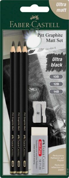 FABER-CASTELL Pitt Graphite Bleistift-Set B schwarz, 1 Set