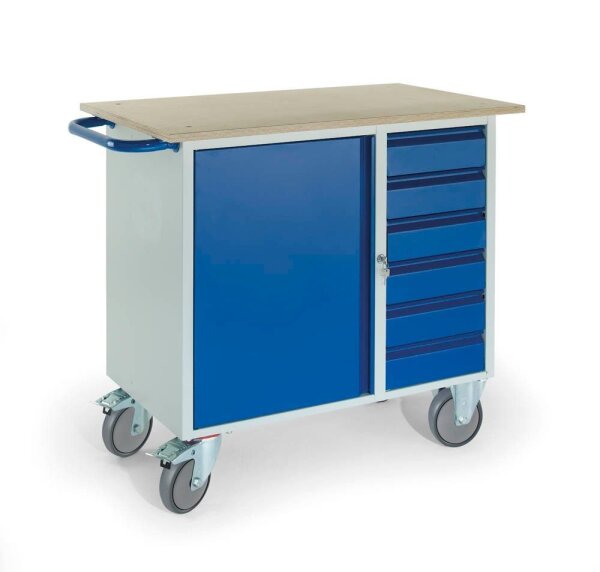 Rollcart Werkstattwagen blau 6 Schubladen