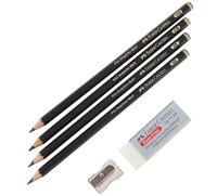 FABER-CASTELL Pitt Graphite Bleistift-Set 2B schwarz, 1 Set