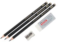FABER-CASTELL Pitt Graphite Bleistift-Set HB schwarz, 1 Set