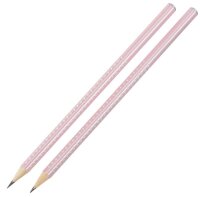 FABER-CASTELL Grip Sparkle Bleistift-Set B rose metallic, 1 Set
