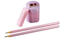 FABER-CASTELL Grip Sparkle Bleistift-Set B rose metallic, 1 Set