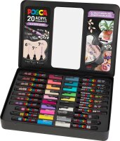uni-ball POSCA Marker Metalletui DIY Acrylstift farbsortiert, 20 St.  ( 186829 )
