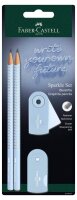 FABER-CASTELL Grip Sparkle Bleistift-Set B sky blue, 1 Set