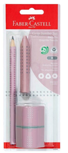 FABER-CASTELL GRIP Bleistift-Set B rose shadow, 1 Set
