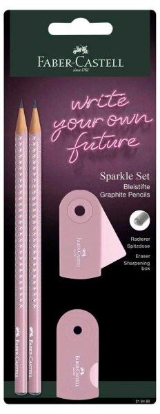 FABER-CASTELL Grip Sparkle Bleistift-Set B rose shadows, 1 Set