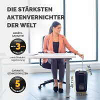 Fellowes Powershred LX65 Aktenvernichter mit Partikelschnitt P-4, 4 x 40 mm, bis 10 Blatt, schwarz