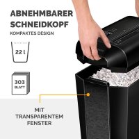 Fellowes Powershred LX65 Aktenvernichter mit Partikelschnitt P-4, 4 x 40 mm, bis 10 Blatt, schwarz