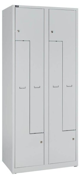 BISLEY LIGHT Z-Spind lichtgrau GL08Z645, 4 Schließfächer 80,0 x 50,0 x 185,0 cm