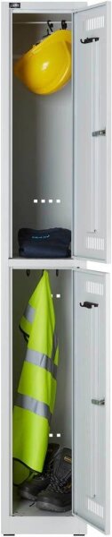BISLEY LIGHT Spind lichtgrau GL03S2645, 2 Schließfächer 30,0 x 50,0 x 185,0 cm