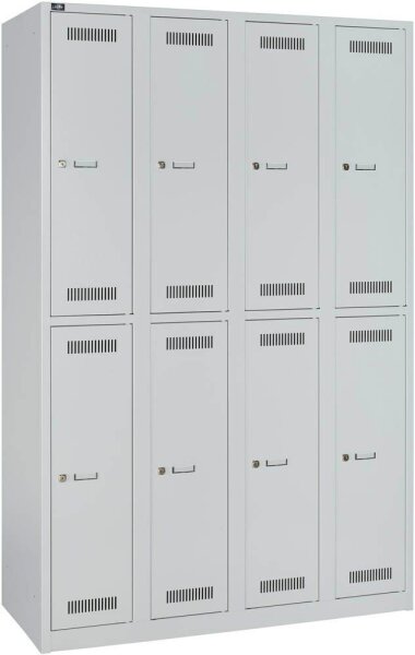 BISLEY LIGHT Spind lichtgrau GL12Q2645, 8 Schließfächer 120,0 x 50,0 x 185,0 cm
