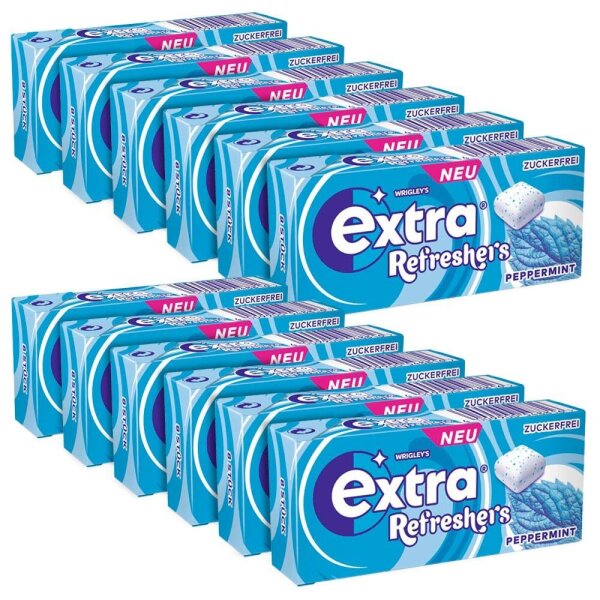 Extra® Refreshers PEPPERMINT Kaugummis 12 x 8 Stück  ( 462660 )