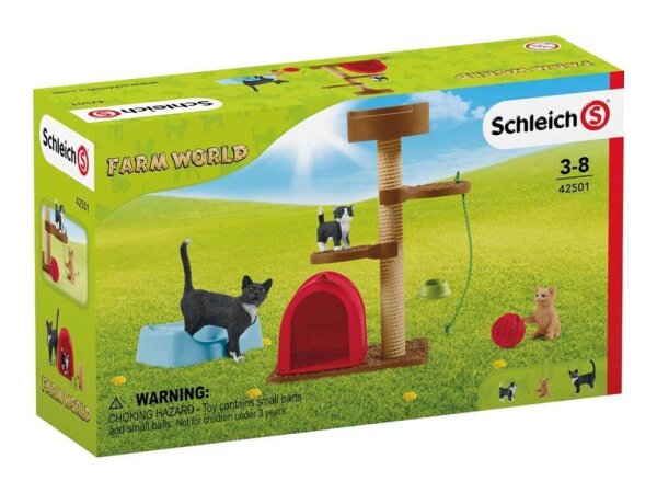 Schleich® Farm World 42501 Spielspaß für niedliche Katzen Spielfiguren-Set