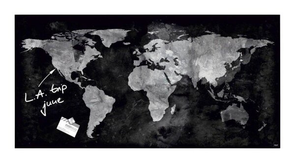 SIGEL Glas-Magnettafel artverum® 91,0 x 46,0 cm World-Map