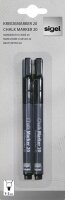 SIGEL 20 Kreidemarker schwarz 1,0 - 2,0 mm, 2 St.