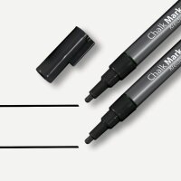 SIGEL 20 Kreidemarker schwarz 1,0 - 2,0 mm, 2 St.