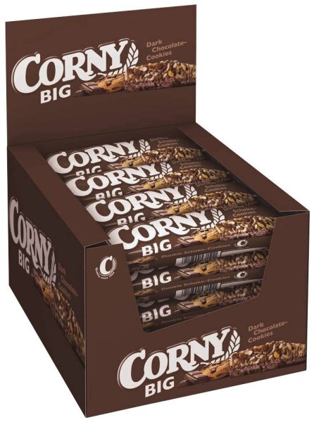 CORNY BIG dunkle Schoko-Cookies Müsliriegel 24 Riegel, 24 St.