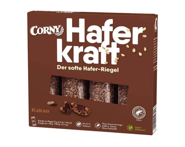 CORNY Haferkraft Kakao Müsliriegel 4 Riegel, 4 St.