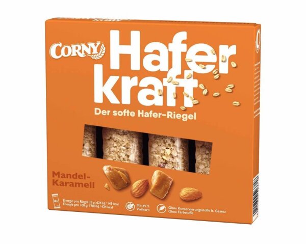 CORNY Haferkraft Mandel-Karamell Müsliriegel 4 Riegel, 4 St.