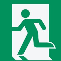 Hinweisaufkleber "Notausgang links" quadratisch...