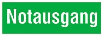 Hinweisaufkleber "Notausgang" rechteckig 29,7 x 10,5 cm, 1 St.