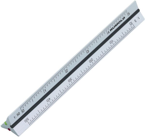 RUMOLD Dreikantmaßstab 10,0 cm, silber